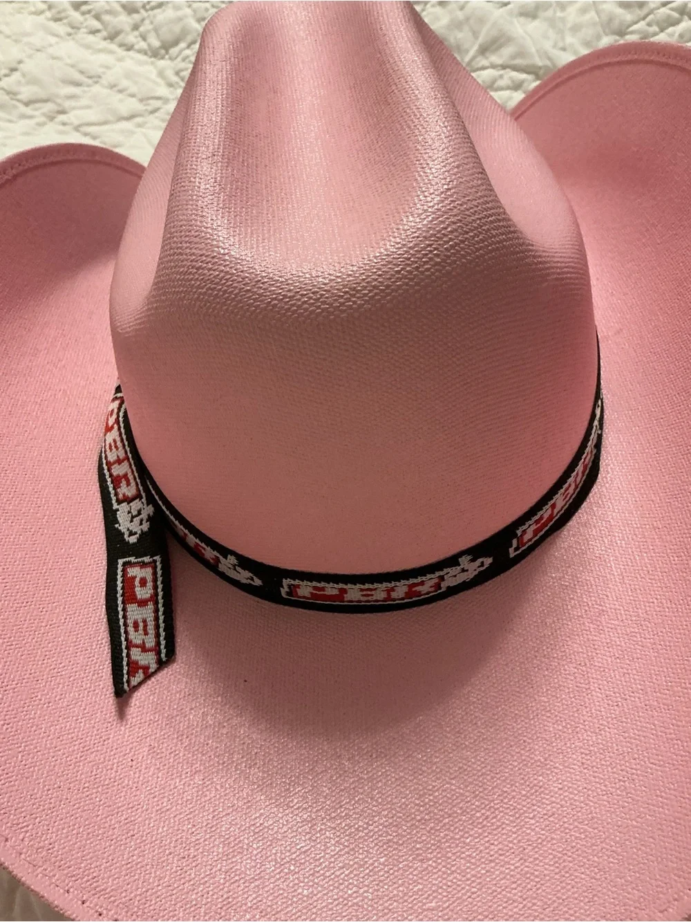 PBR bullhide pink Western Cowboy Hat with Decorative Band